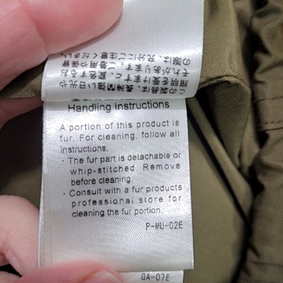 URBAN RESEARCH Rosso Women Jacket M/L Green Hooded Raccoon Fur Trim Anorak Parka - Picture 10 of 14